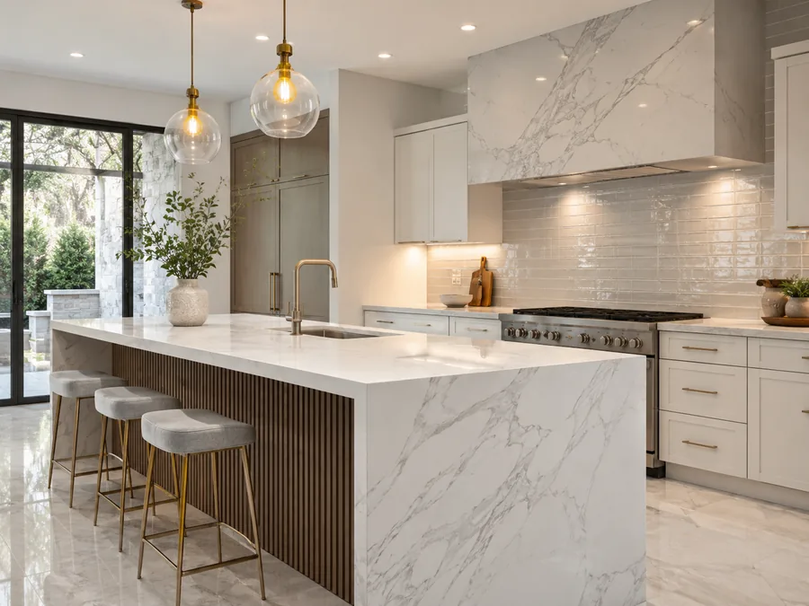 Quartz, marble and tile installation